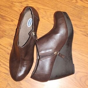 Dr. Scholl's Dark Brown Slip-On Wedges